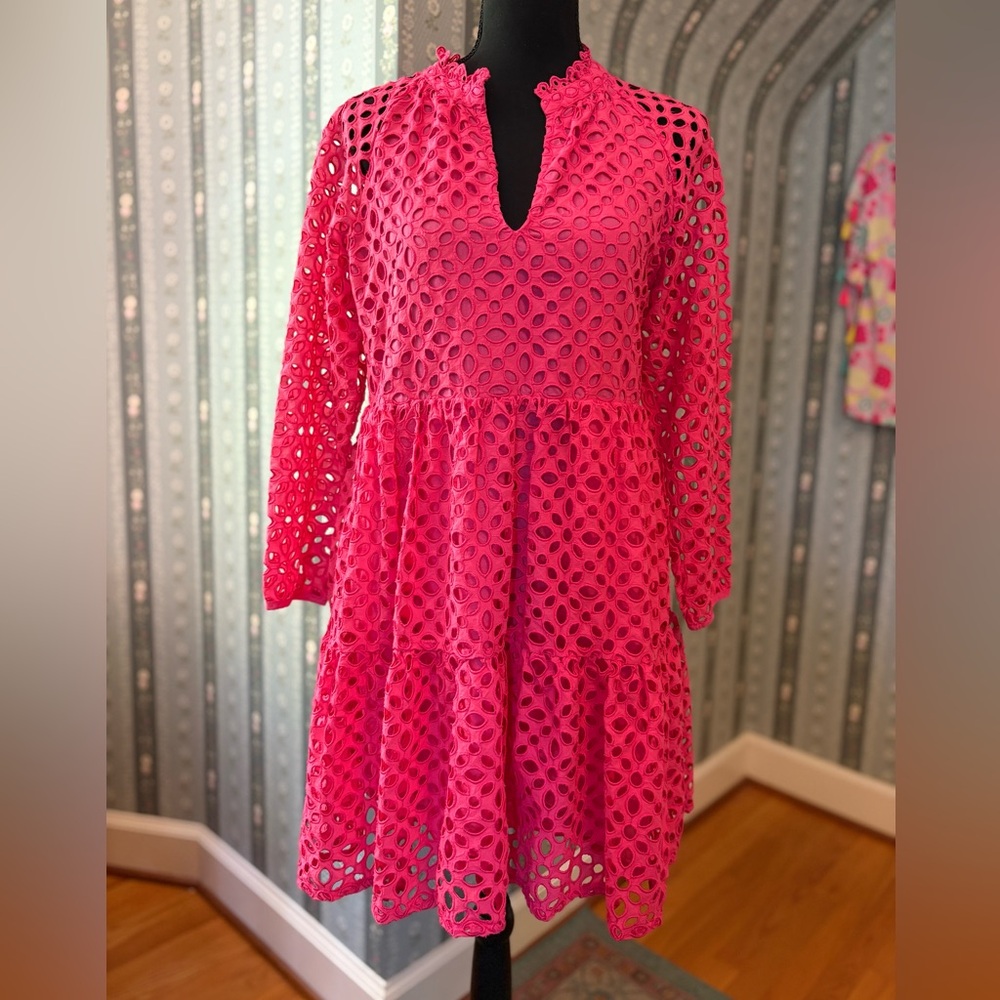 J. Crew Rebecca Pink Eyelet Dress